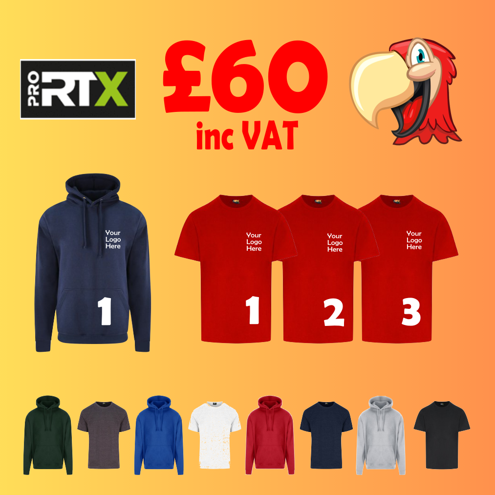 1 Hoodie 3 T-Shirts - Embroidered