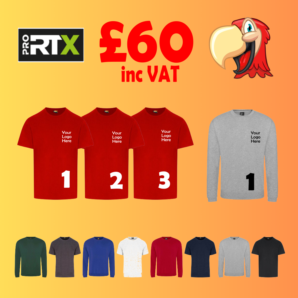 1 Sweatshirt 3 T-Shirts - Embroidered