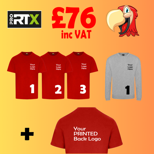 1 Sweatshirt 3 T-Shirts - Embroidery & Print