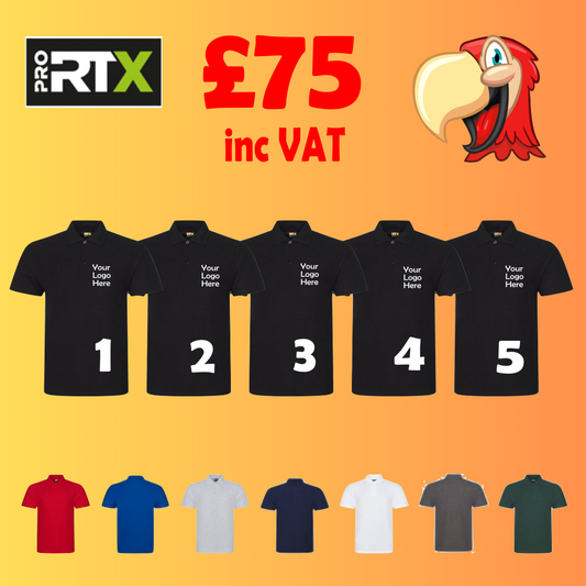 5 Polo-Shirts - Embroidered