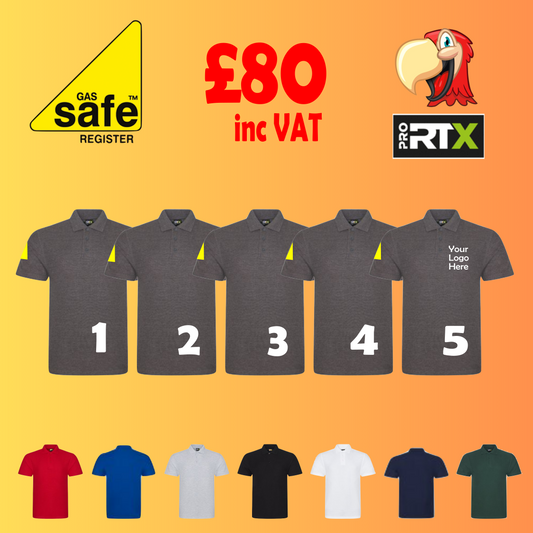 Gas Safe 5 Polo-Shirts - Embroidered