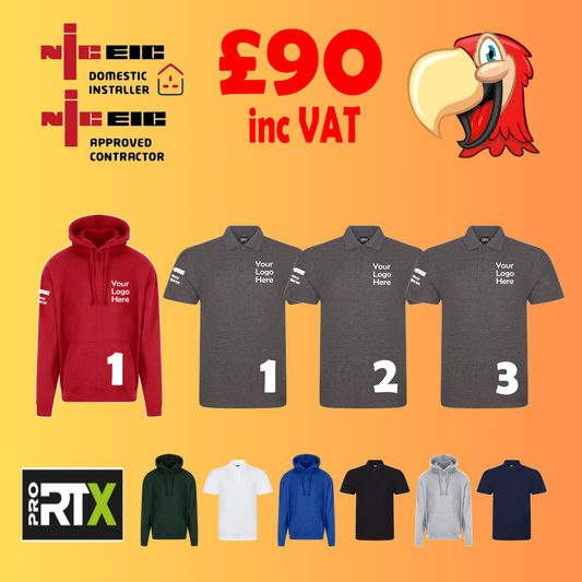 NICEIC 1 Hoodie and 3 Polo-Shirts - Embroidered