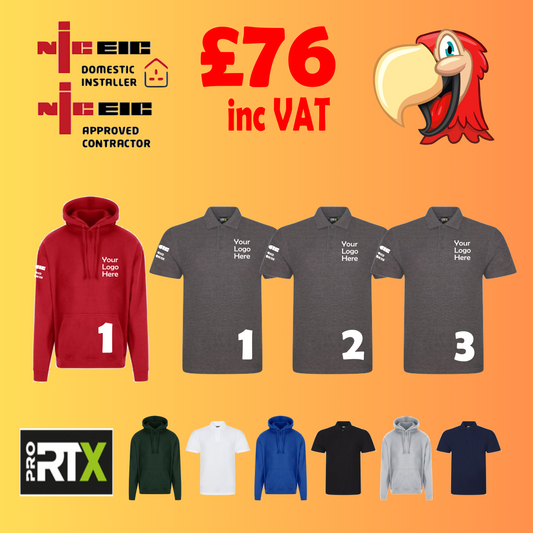 NICEIC 1 Hoodie and 3 Polo-Shirts - Embroidered