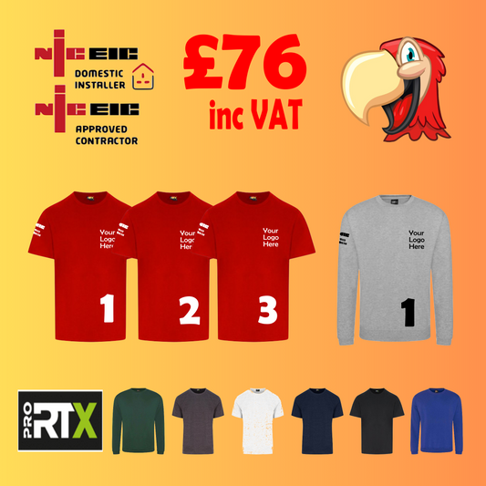 NICEIC 1 Sweatshirt and 3 T-Shirts - Embroidered
