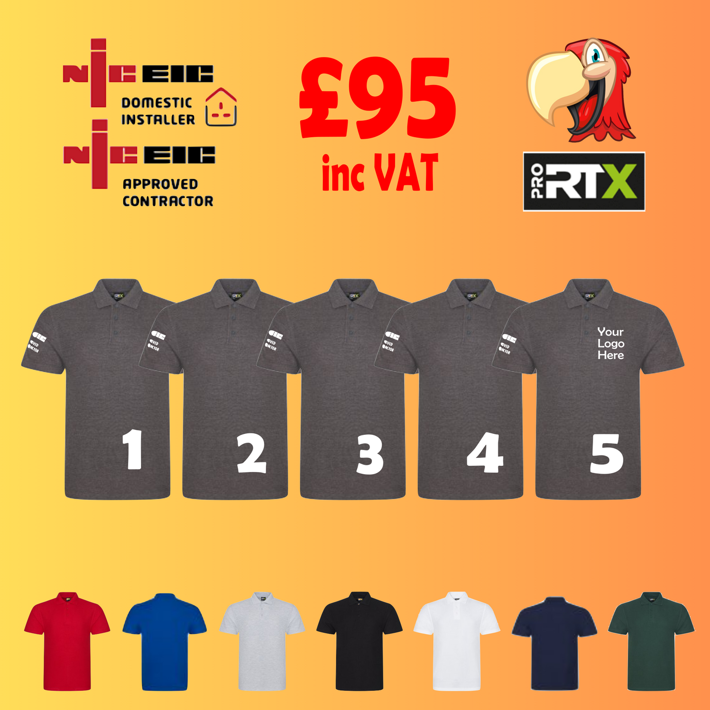 NICEIC 5 Polo-Shirts - Embroidered